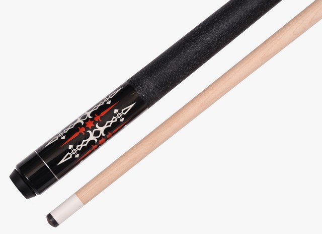ISZY Break Pool Cue - 58" Hardwood Canadian Maple Stick With Leather Tip & Steel Joint (Black, 23oz)